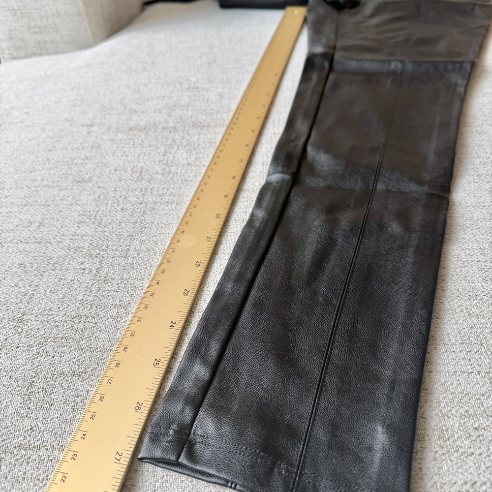 ๐ค Bebe Black Leather Button Front Seamed Leggings - Picture 10 of 15